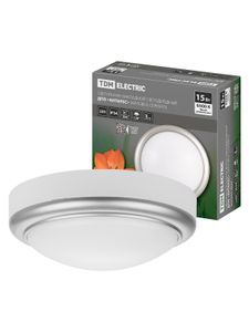 Светильник накладной LED ДПО "Антарес" 15Вт 6500К круг 180*66 мм мат.серебро IP54 TDM