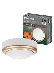 Светильник накладной LED ДПО "Антарес" 8Вт 6500К круг 140*58 мм мат.золото IP54 TDM