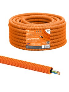 Электротруба гофрированная ПНД d16 оранж., с кабелем ВВГ-Пнг(А)-LS 3х1,5ок(N,PE)-0,66 ГОСТ (50м) TDM