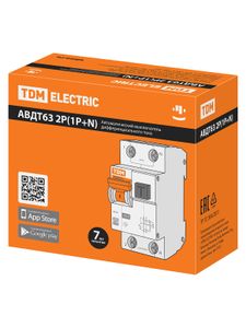 АВДТ 63 2Р(1Р+N) C25 30мА 6кА тип А - Автоматический Выключатель Дифференциального тока TDM