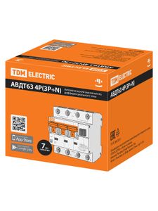 АВДТ 63 4P(3Р+N) C32 30мА 6кА тип А - Автоматический Выключатель Дифференциального тока TDM