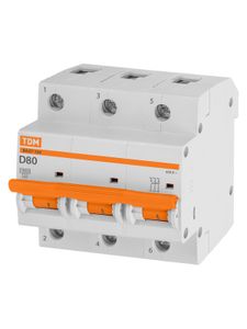 Авт. выкл. ВА47-100 3Р 80А 10кА х-ка D TDM