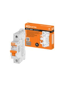 Автоматический выключатель ВА47-60DC 1P 10А 6кА х-ка С 220В пост. тока TDM