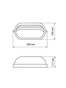 Светильник НПБ1207 черный/овал ресничка 100Вт IP54 TDM