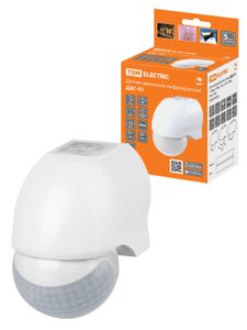 Датчик движения  настенный  ДДС-03 1100Вт, 5-720с, 10м, 5+Лк, 180гр, IP44, TDM