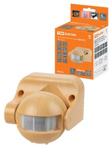 Датчик движения  настенный ДДС-02С (1100Вт, 5-480с, 6м, 5+Лк, 180гр, IP44), "ЭКО" сосна TDM