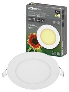 Светильник ультратонкий встраиваемый светодиодный "Даунлайт" СВО (белый) 6 Вт 3000К TDM