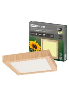 Светильник накладной светодиодный квадрат "Даунлайт" СПО (сосна) 18 Вт 225*225*32 мм 3000К TDM