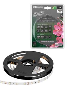 Комплект светодиодной ленты SMD2835-60 LED/м-12 В-4,8 Вт/м-IP20-6000 К (3 м), 18 Вт TDM