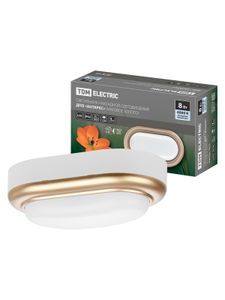 Светильник накладной LED ДПО "Антарес" 8Вт 4000К овал 168*100*58 мм мат.золото IP54 TDM