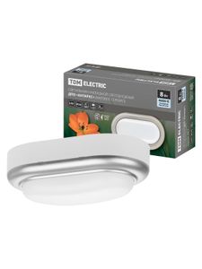 Светильник накладной LED ДПО "Антарес" 8Вт 4000К овал 168*100*58 мм мат.серебро IP54 TDM