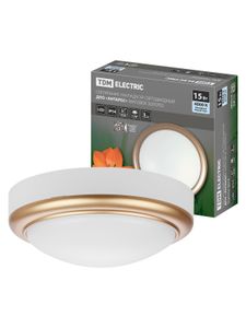 Светильник накладной LED ДПО "Антарес" 15Вт 4000К круг 180*66 мм мат.золото IP54 TDM