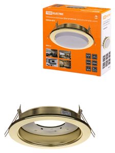 Светильник встраиваемый СВ 01-07 GX70-H5, 220 В, 50 Гц, без рефл., золото, TDM