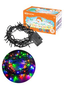 Гирлянда новогодняя  светодиодная, СГ 200 З, 220 В, зеленый шнур, многоцветная, 10  м, 8 режимов TDM