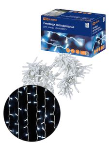 Гирлянда светодиодная "Занавес" 2х3м, 600LED, 6500К, бел. шнур, посл. подкл, IP65, 250 В, TDM