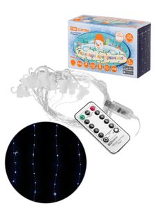 Гирлянда светодиодная "Роса - занавес" 2х2 м, 200LED, белый, ПДУ, USB, IP20, TDM