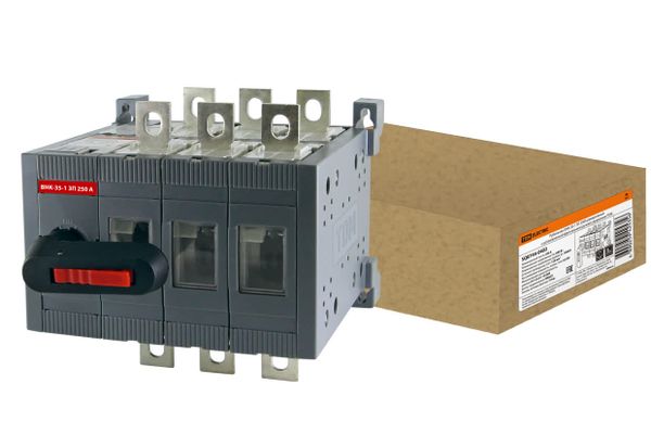 Рубильник ВНК-35-1 3П 250А реверсивный с установленной фронтальной ручкой управления TDM