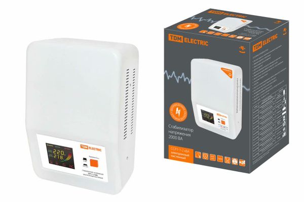 Стабилизатор напряжения ССР1-1-2 кВА электронный настенный TDM