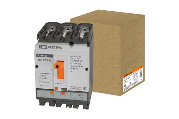 Автоматический выключатель ВА89-33 3Р 125А 70кА TDM