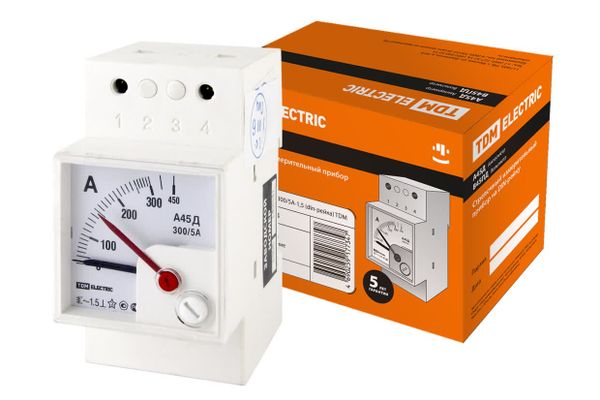 Амперметр А45Д  300/5А-1,5 (DIN-рейка) TDM