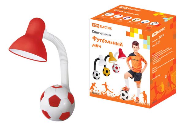 Светильник Футбольный мяч настол. 40Вт Е27 красно-белый TDM