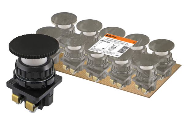 Выключатель кнопочный КЕ 021-У2-исп.4 гриб без фиксации черный 1з 10A 660B IP40 TDM