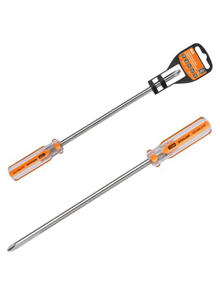 Отвертка крестовая, прозрачная рукоятка, углеродистая сталь, тип PH3 x 200 мм, серия "Гранит" TDM