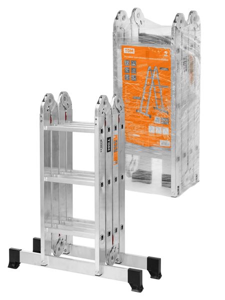 Лестница-трансформер алюминиевая ЛТА4х3, 4 секции по 3 ступени, h=330/160/92 см, 10,4 кг TDM
