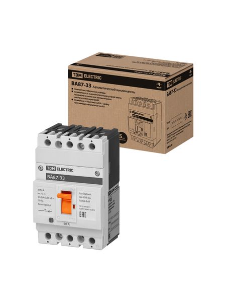Автоматический выключатель ВА87-33 3Р 50А 18кА TDM