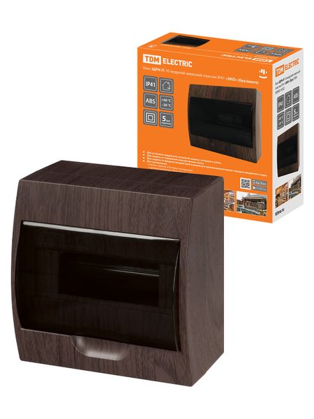 Бокс ЩРН-П-10 модулей навесной пластик IP41 "Эко" (бук) TDM