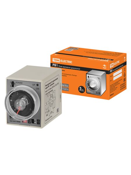 Реле времени 4-диапазоннное 2 режима цокольное РВ1C-2реж-6сек/60мин-5А-230В-8Ц TDM