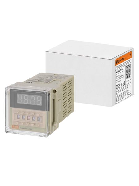 Реле времени цифровое цокольное в крышку щитка РВ41-0,01сек/99час99мин-5А-230В-8Ц/Щ TDM