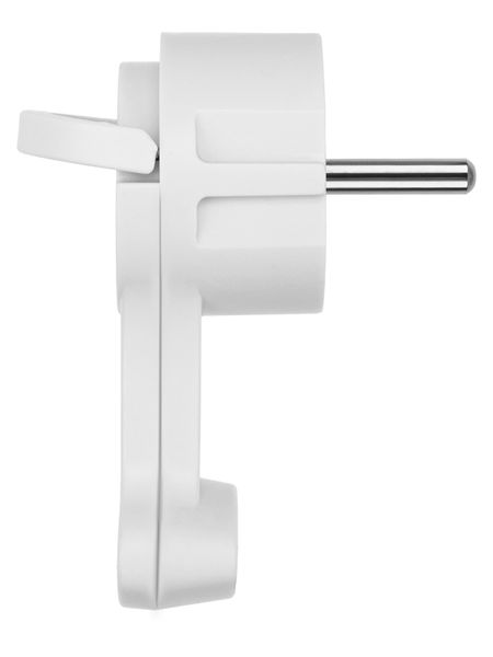 Вилка круглая плоская с кольцом белая 16А 250В TDM