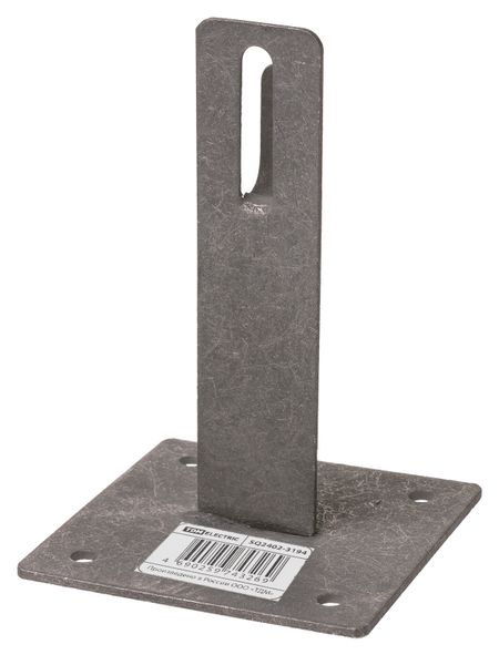 Держатель для плоской кровли для прута Ø6-10 мм, стальной крюк, основание 100х100 мм, высота 150 мм, гор. цинк. (упак. 1 шт.) TDM