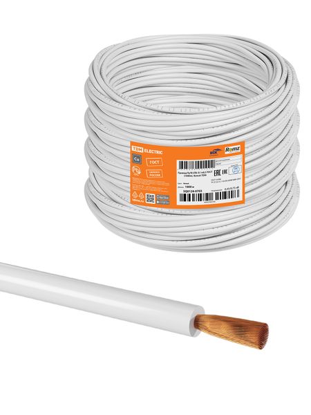 Провод ПуГВ (ПВ-3) 1х0,5 ГОСТ (1000м), белый TDM