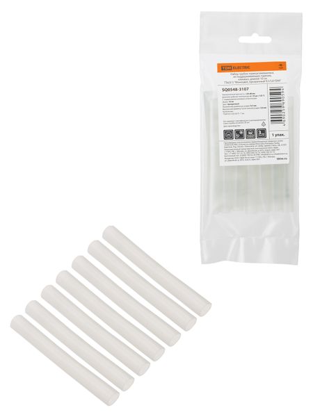 Набор трубок термоусаживаемых, не поддерживающих горение, клеевых, длиной 10 см ТТк(3:1) "Моноцвет, прозрачный 9,5/3,0 TDM"