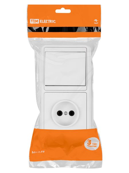Блок комбинированный БКВР 1-но кл. выкл + розетка TDM