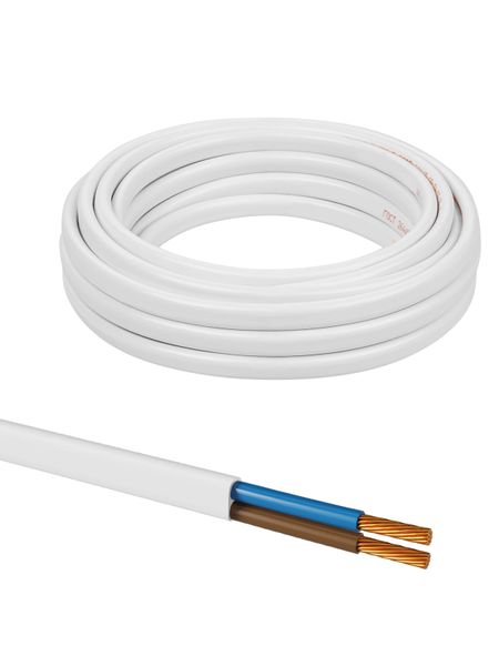 Провод ПГВВП 2х2,5 ГОСТ (5м), белый TDM