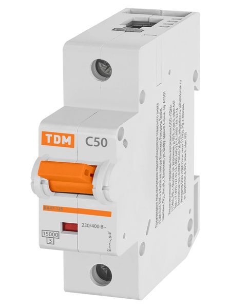 Авт. выкл. ВА47-125 1Р 50А 15кА  х-ка С TDM