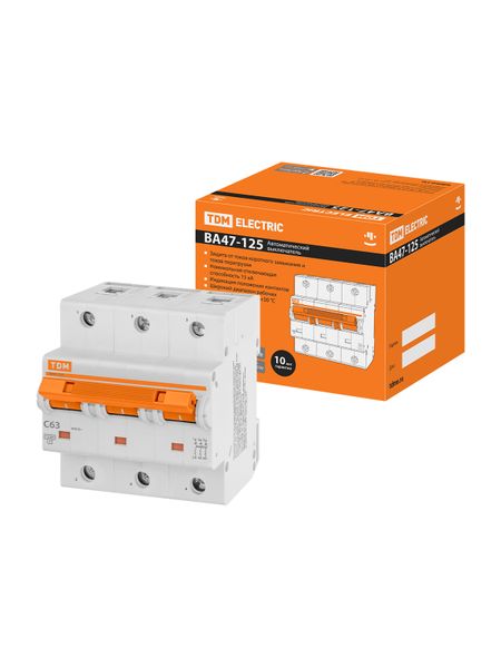 Авт. выкл. ВА47-125 3Р 63А 15кА  х-ка С TDM