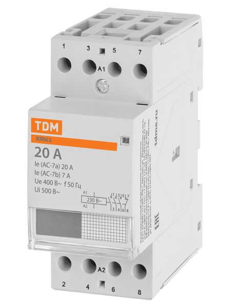 Контактор модульный КМ63/4-20 3НО;1НЗ TDM