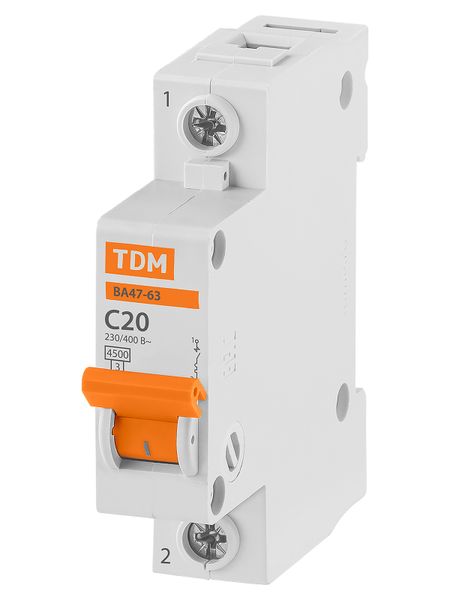 Авт. выкл.ВА47-63 1Р 20А 4,5кА х-ка С TDM