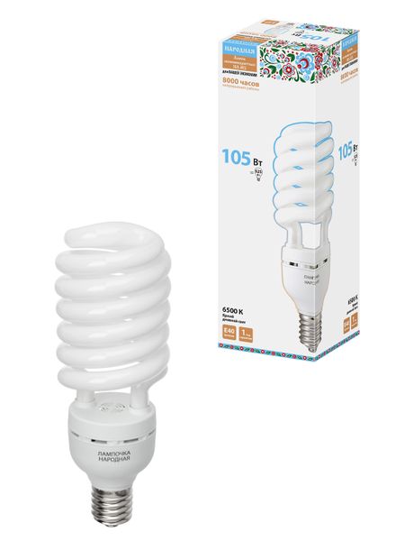 Лампа люминесцентная НЛ-HS-105 Вт-6500 К–Е40