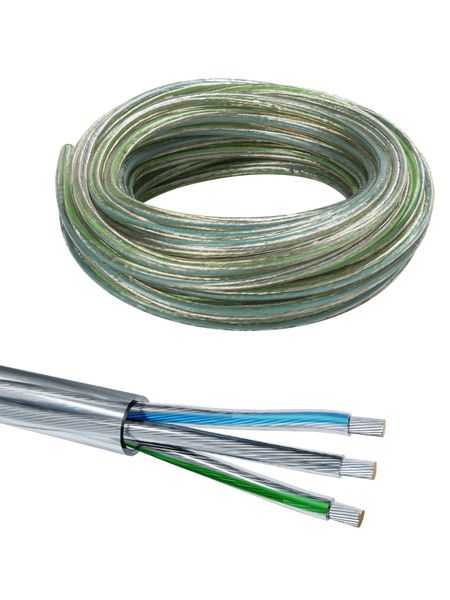 Провод ПВС 3х0,75 ГОСТ (10м), прозрачный TDM