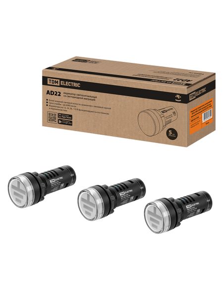 Индикатор (указатель) заземления AD22-DRE (LED) матрица d22 мм красный/зеленый 24 В AC/DC TDM