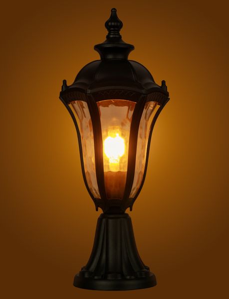 Светильник садово-парковый "Вена" 60 Вт, стойка, алюм., прозрачное/черный, Е27, TDM