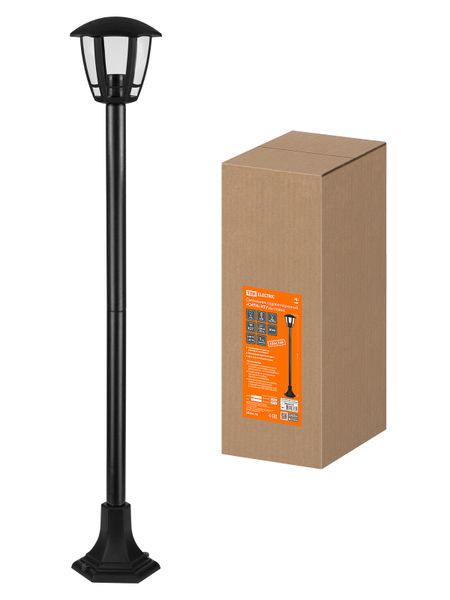 Светильник садово-парковый "СИТИ" НТУ 07-60-004 У1 6-ти гранник на стойке h=1120 мм черный TDM