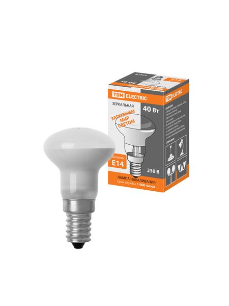 Лампа накаливания зеркальная R39-40 Вт-230 В-Е14 TDM