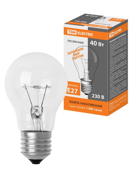 Лампа накаливания общего назначения  Б40 Вт-230 В-Е27 TDM