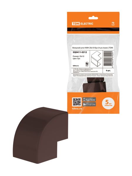 Внешний угол КМН 20х10 бук (4 шт./комп.) TDM